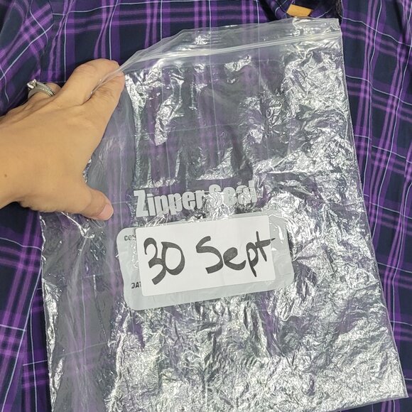 Tailorbyrd Men Purple Navy Blue Plaid Paisley Cuff 100% Cotton Button-Up Shirt S - Picture 11 of 11